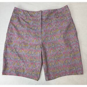 Nike Golf Golf Shorts Fit Dry Floral Paisley Purple Print Bermuda Shorts Size 14